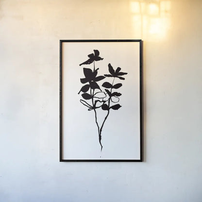 Silhouette Floral I by Wild Apple Portfolio. shown as a paper print in a black flame. Available as a archival giclee rolled canvas, fine art paper, or poster print. SKU 71331h.