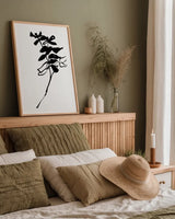 Silhouette Floral II by Wild Apple Portfolio. shown as a paper print in a natural frame. Available as a archival giclee rolled canvas, fine art paper, or poster print. SKU 71332h.