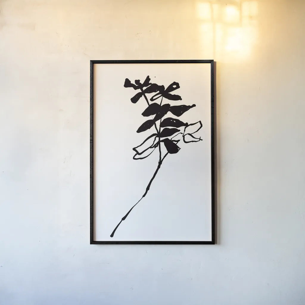 Silhouette Floral II by Wild Apple Portfolio. shown as a paper print in a black flame. Available as a archival giclee rolled canvas, fine art paper, or poster print. SKU 71332h.