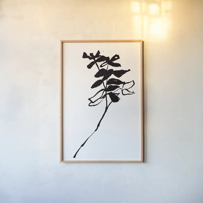 Silhouette Floral II by Wild Apple Portfolio. shown as a paper print in a natural frame. Available as a archival giclee rolled canvas, fine art paper, or poster print. SKU 71332h.