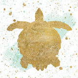 Silver Sea Life Aqua Turtle by Wild Apple Portfolio. SKU 29846a. Archival Giclee Fine art print for wall decor.