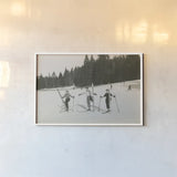 Ski Day by Wild Apple Portfolio. shown as a paper print in a white frame. Available as a archival giclee rolled canvas, fine art paper, or poster print. SKU 75782i.