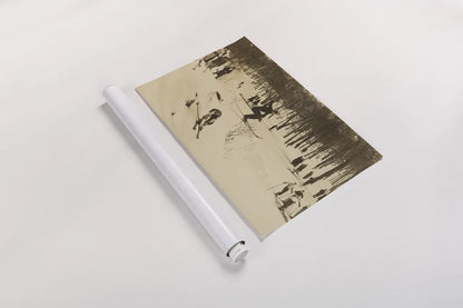 Skiing I by Wild Apple Portfolio. shown as a rolled paper print. Available as archival giclee rolled canvas, fine art paper, or poster print. SKU 73288i.