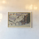 Skiing II by Wild Apple Portfolio. shown as a paper print in a white frame. Available as a archival giclee rolled canvas, fine art paper, or poster print. SKU 73289i.