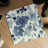 Soft Blue Florals II by Wild Apple Portfolio. Shown as a detailed flat fine art print, highlighting archival giclee quality. Available as an archival giclee rolled canvas, fine art paper, or poster print. SKU 56490a.