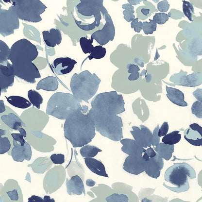Soft Blue Florals III by Wild Apple Portfolio. SKU 56491a. Archival Giclee Fine art print for wall decor.