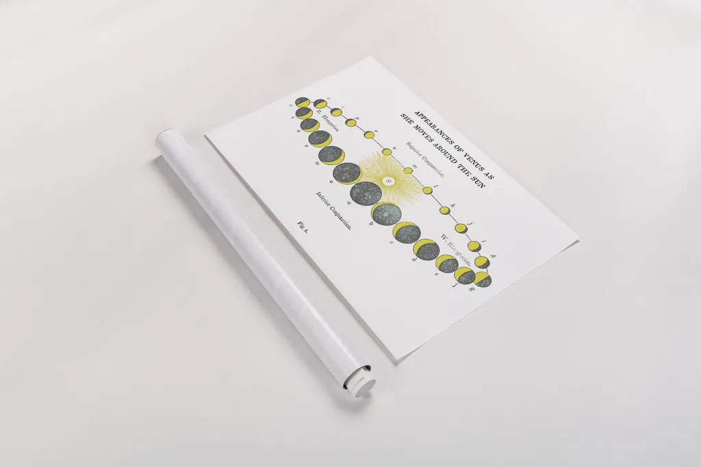 Solar Venus Chart Bright by Wild Apple Portfolio. shown as a rolled paper print. Available as archival giclee rolled canvas, fine art paper, or poster print. SKU 64783i.