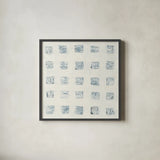 Squares on White by Wild Apple Portfolio. Shown in a sleek black glass frame for a contemporary gallery look. Available as an archival giclee rolled canvas, fine art paper, or poster print. SKU 71758a.