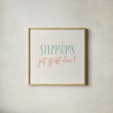 Stepmom Inspiration I Color by Wild Apple Portfolio. Shown in a natural wood glass frame for a timeless modern aesthetic. Available as an archival giclee rolled canvas, fine art paper, or poster print. SKU 54785a.