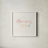 Stepmom Inspiration II Color by Wild Apple Portfolio. Shown in a crisp white glass frame for a clean and minimalist style. Available as an archival giclee rolled canvas, fine art paper, or poster print. SKU 54786a.