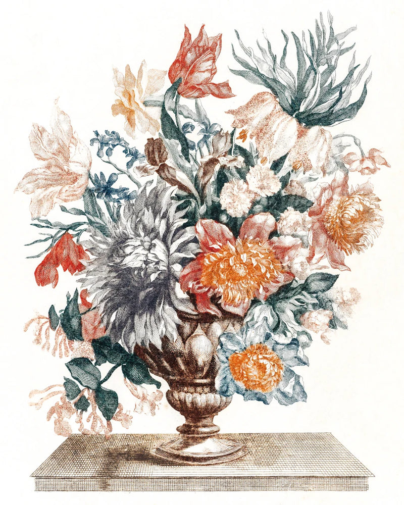Stone Vase with Flowers I by Wild Apple Portfolio