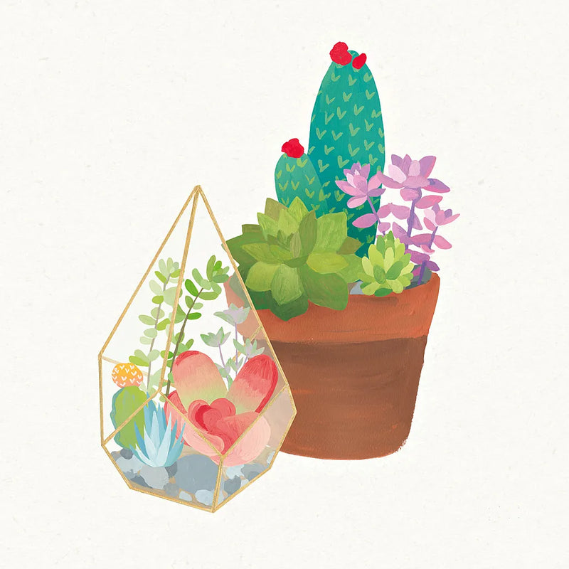Succulent Garden I by Wild Apple Portfolio. SKU 21555a. Archival Giclee Fine art print for wall decor.