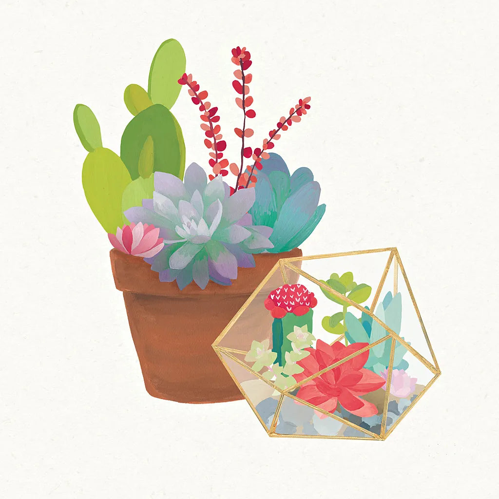Succulent Garden II by Wild Apple Portfolio. SKU 21556a. Archival Giclee Fine art print for wall decor.