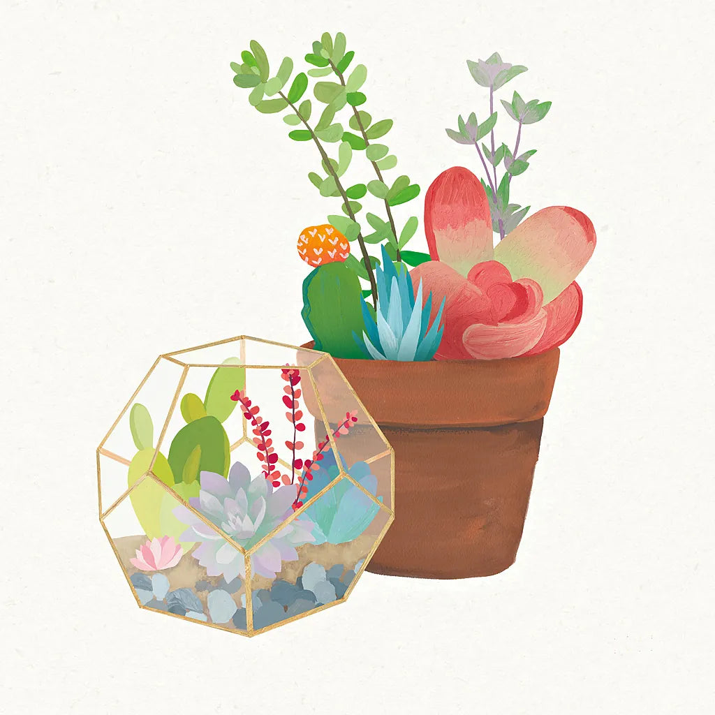 Succulent Garden III by Wild Apple Portfolio. SKU 21557a. Archival Giclee Fine art print for wall decor.