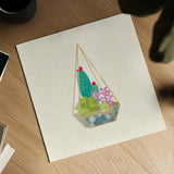 Succulent Terrarium II by Wild Apple Portfolio. Shown as a detailed flat fine art print, highlighting archival giclee quality. Available as an archival giclee rolled canvas, fine art paper, or poster print. SKU 18833a.
