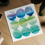 Summer Dots II by Wild Apple Portfolio. Shown as a detailed flat fine art print, highlighting archival giclee quality. Available as an archival giclee rolled canvas, fine art paper, or poster print. SKU 18650a.