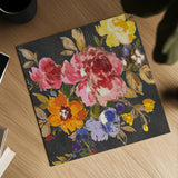 Summer Garden II Black by Wild Apple Portfolio. Shown as a detailed flat fine art print, highlighting archival giclee quality. Available as an archival giclee rolled canvas, fine art paper, or poster print. SKU 30227a.