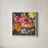 Summer Garden II Black by Wild Apple Portfolio. Shown in a crisp white glass frame for a clean and minimalist style. Available as an archival giclee rolled canvas, fine art paper, or poster print. SKU 30227a.