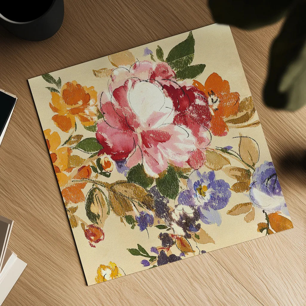 Summer Garden III by Wild Apple Portfolio. Shown as a detailed flat fine art print, highlighting archival giclee quality. Available as an archival giclee rolled canvas, fine art paper, or poster print. SKU 28712a.