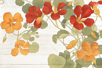 Summer Nasturtiums Cottage by Wild Apple Portfolio. SKU 32061i. Archival Giclee Fine art print for wall decor.