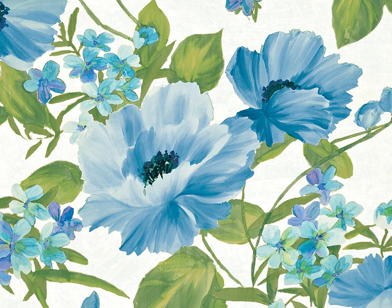 Summer Poppies Blue Crop by Wild Apple Portfolio