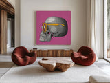Sunny Skull IV by Wild Apple Portfolio. Shown as extra-large giant wall art in a modern living room. Available as an archival giclee rolled canvas, fine art paper, or poster print. SKU 21662a.