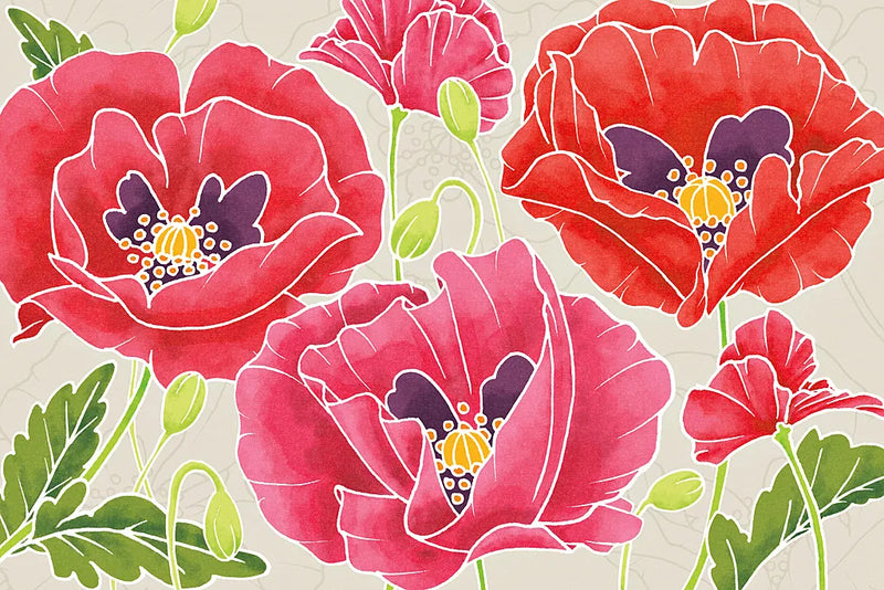 Sunshine Poppies by Wild Apple Portfolio. SKU 19603i. Archival Giclee Fine art print for wall decor.