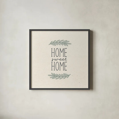 Sweet Home by Wild Apple Portfolio. Shown in a sleek black glass frame for a contemporary gallery look. Available as an archival giclee rolled canvas, fine art paper, or poster print. SKU 75059a.