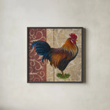 Tail Feathers I by Wild Apple Portfolio. Shown in a sleek black glass frame for a contemporary gallery look. Available as an archival giclee rolled canvas, fine art paper, or poster print. SKU 29558a.