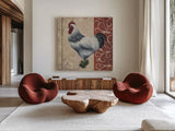 Tail Feathers IV by Wild Apple Portfolio. Shown as extra-large giant wall art in a modern living room. Available as an archival giclee rolled canvas, fine art paper, or poster print. SKU 29557a.