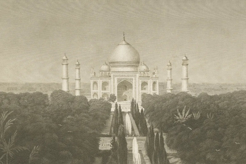 Taj Mahal Postcard II by Wild Apple Portfolio. SKU 82640i. Archival Giclee Fine art print for wall decor.