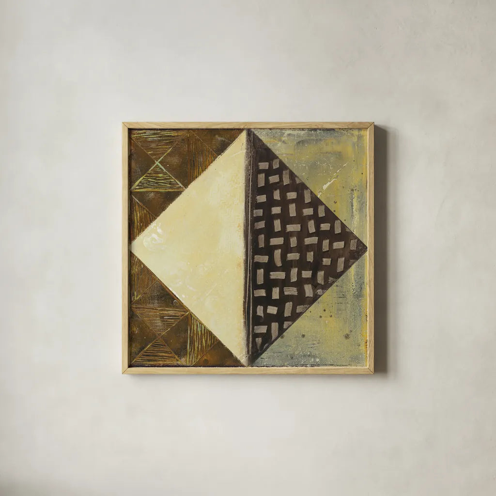 Tapestry II B by Wild Apple Portfolio. Shown in a natural wood glass frame for a timeless modern aesthetic. Available as an archival giclee rolled canvas, fine art paper, or poster print. SKU 24504a.