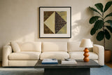 Tapestry II B by Wild Apple Portfolio. Displayed in a glass frame with matte in a clean modern living room. Available as an archival giclee rolled canvas, fine art paper, or poster print. SKU 24504a.