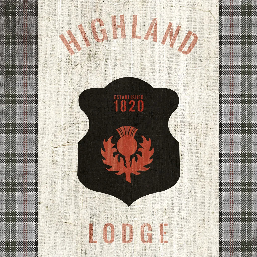 Tartan Lodge Shield I by Wild Apple Portfolio. SKU 50336a. Archival Giclee Fine art print for wall decor.