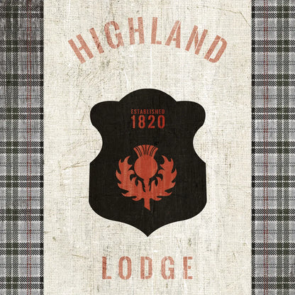 Tartan Lodge Shield I by Wild Apple Portfolio. SKU 50336a. Archival Giclee Fine art print for wall decor.