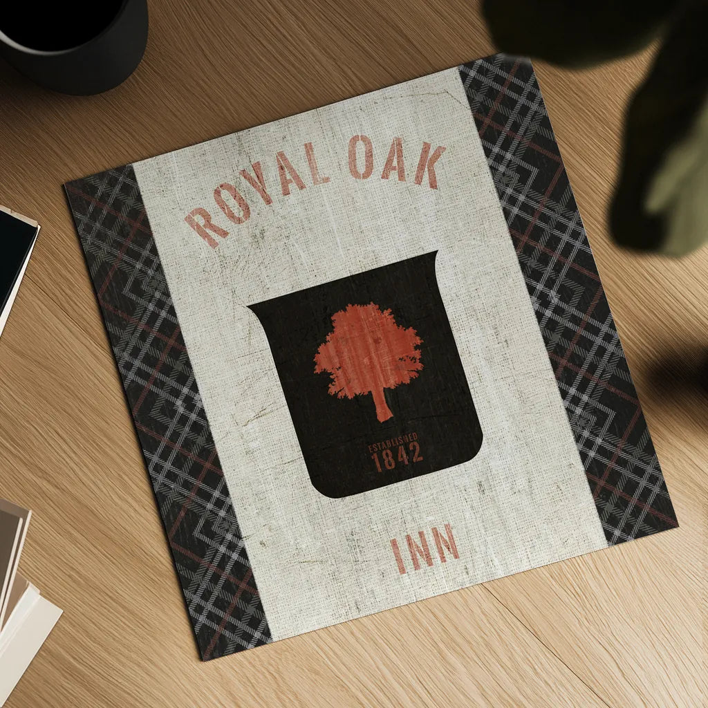 Tartan Lodge Shield II by Wild Apple Portfolio. Shown as a detailed flat fine art print, highlighting archival giclee quality. Available as an archival giclee rolled canvas, fine art paper, or poster print. SKU 50337a.