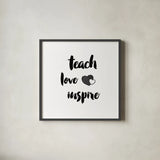 Teacher Inspiration I by Wild Apple Portfolio. Shown in a sleek black glass frame for a contemporary gallery look. Available as an archival giclee rolled canvas, fine art paper, or poster print. SKU 54324a.