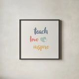 Teacher Inspiration I Color by Wild Apple Portfolio. Shown in a sleek black glass frame for a contemporary gallery look. Available as an archival giclee rolled canvas, fine art paper, or poster print. SKU 54614a.
