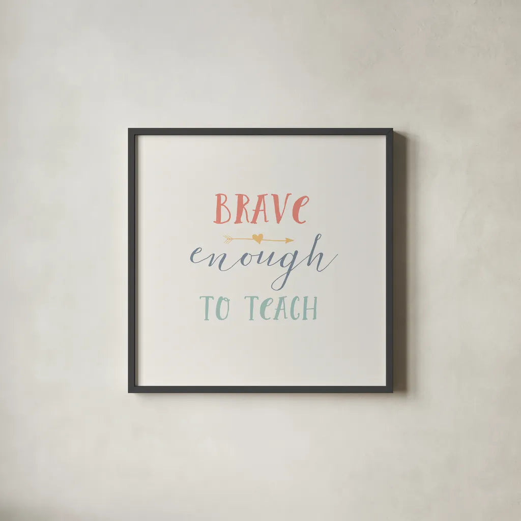 Teacher Inspiration II Color by Wild Apple Portfolio. Shown in a sleek black glass frame for a contemporary gallery look. Available as an archival giclee rolled canvas, fine art paper, or poster print. SKU 54615a.