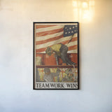 Teamwork Wins by Wild Apple Portfolio. shown as a paper print in a black flame. Available as a archival giclee rolled canvas, fine art paper, or poster print. SKU 103770h.