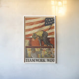 Teamwork Wins by Wild Apple Portfolio. shown as a paper print in a white frame. Available as a archival giclee rolled canvas, fine art paper, or poster print. SKU 103770h.