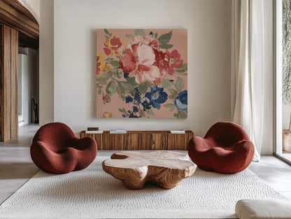 Terra Garden I by Wild Apple Portfolio. Shown as extra-large giant wall art in a modern living room. Available as an archival giclee rolled canvas, fine art paper, or poster print. SKU 57190a.