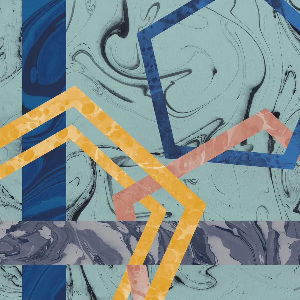 Terrazzo I Blue by Wild Apple Portfolio. SKU 51933a. Archival Giclee Fine art print for wall decor.