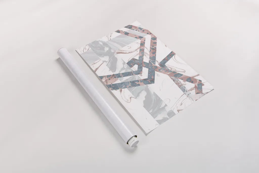 Terrazzo I Coral Crop by Wild Apple Portfolio. shown as a rolled paper print. Available as archival giclee rolled canvas, fine art paper, or poster print. SKU 57705i.