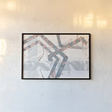 Terrazzo I Coral Crop by Wild Apple Portfolio. shown as a paper print in a black flame. Available as a archival giclee rolled canvas, fine art paper, or poster print. SKU 57705i.