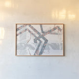 Terrazzo I Coral Crop by Wild Apple Portfolio. shown as a paper print in a natural frame. Available as a archival giclee rolled canvas, fine art paper, or poster print. SKU 57705i.