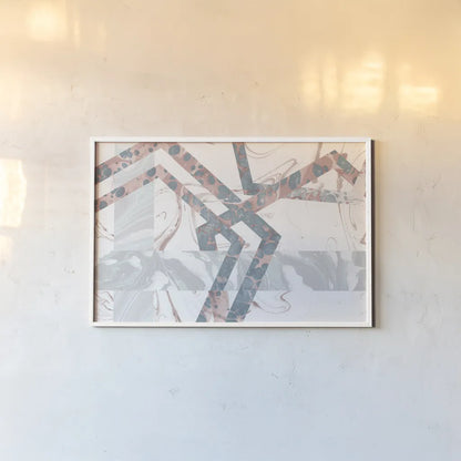 Terrazzo I Coral Crop by Wild Apple Portfolio. shown as a paper print in a white frame. Available as a archival giclee rolled canvas, fine art paper, or poster print. SKU 57705i.