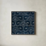 Textile Pattern I by Wild Apple Portfolio. Shown in a sleek black glass frame for a contemporary gallery look. Available as an archival giclee rolled canvas, fine art paper, or poster print. SKU 86354a.