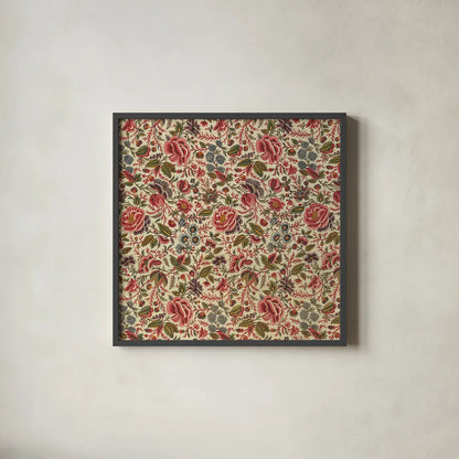 Textile Pattern II by Wild Apple Portfolio. Shown in a sleek black glass frame for a contemporary gallery look. Available as an archival giclee rolled canvas, fine art paper, or poster print. SKU 86355a.