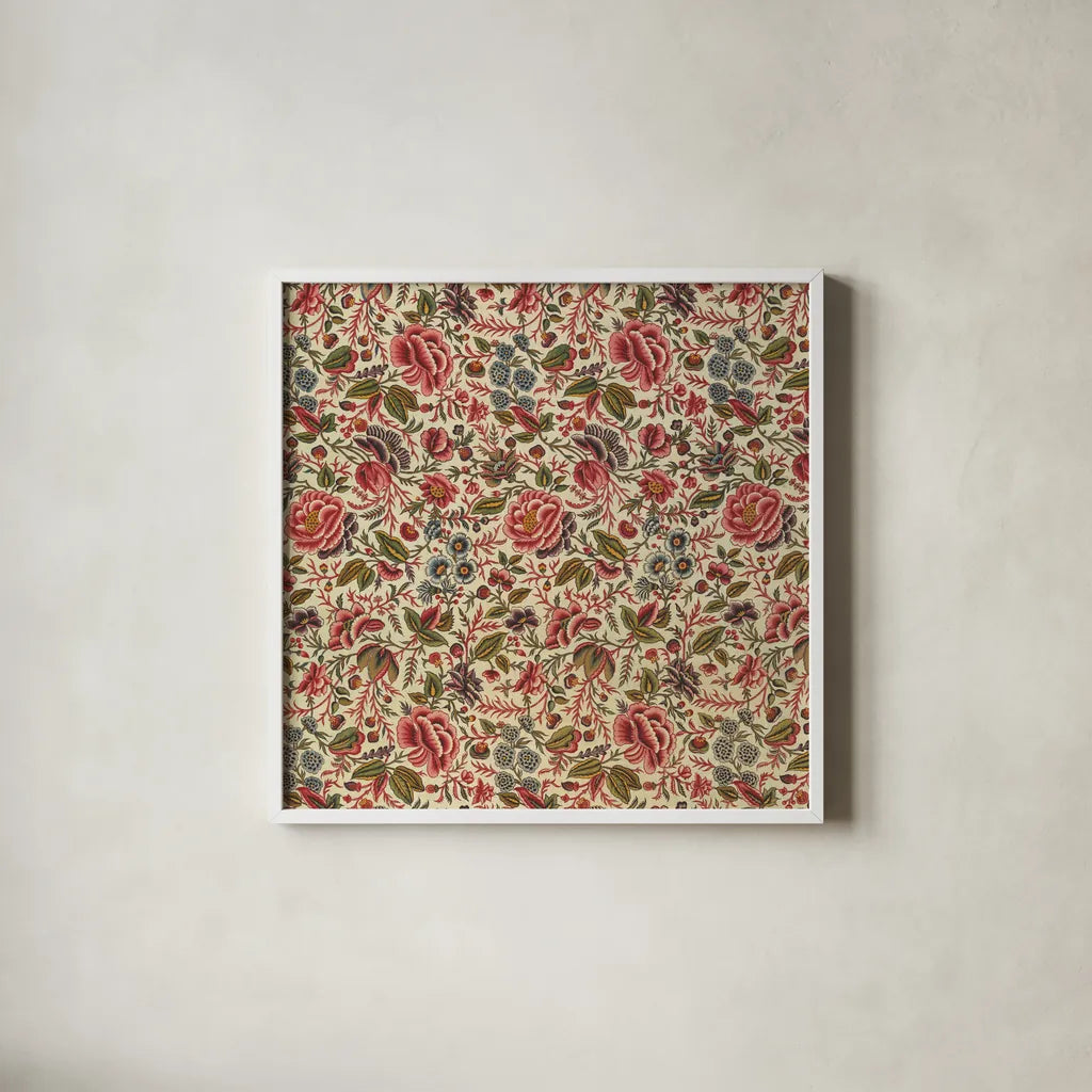 Textile Pattern II by Wild Apple Portfolio. Shown in a crisp white glass frame for a clean and minimalist style. Available as an archival giclee rolled canvas, fine art paper, or poster print. SKU 86355a.
